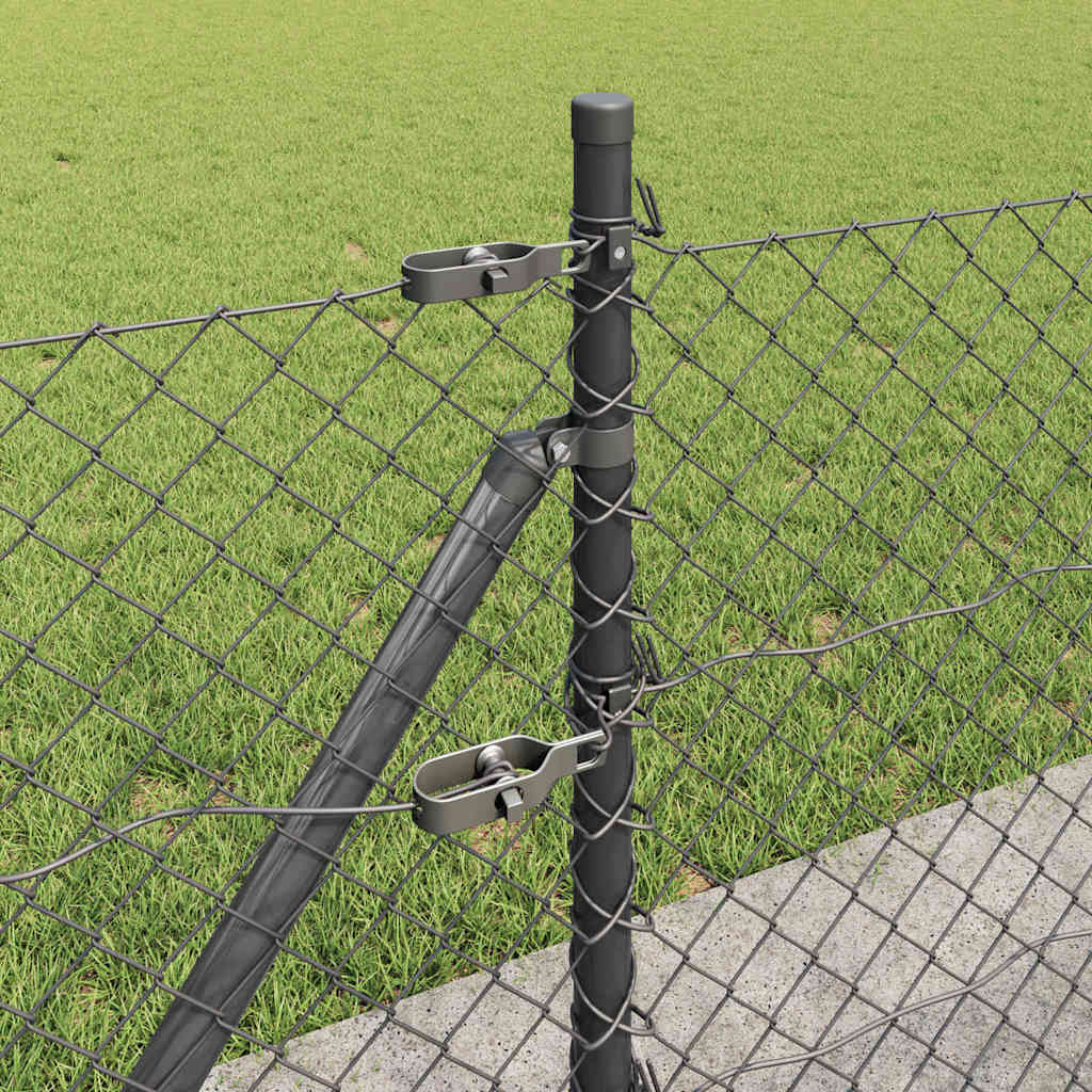 Stup za ogradu Siva 25 x 0,6 m (mreža 60 x 60 mm) Čelik i PVC