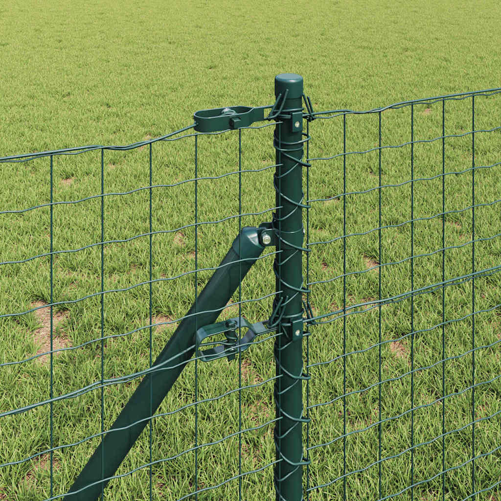Ograda s postovima Zelena 0,4 x 10 m Čelik i PVC