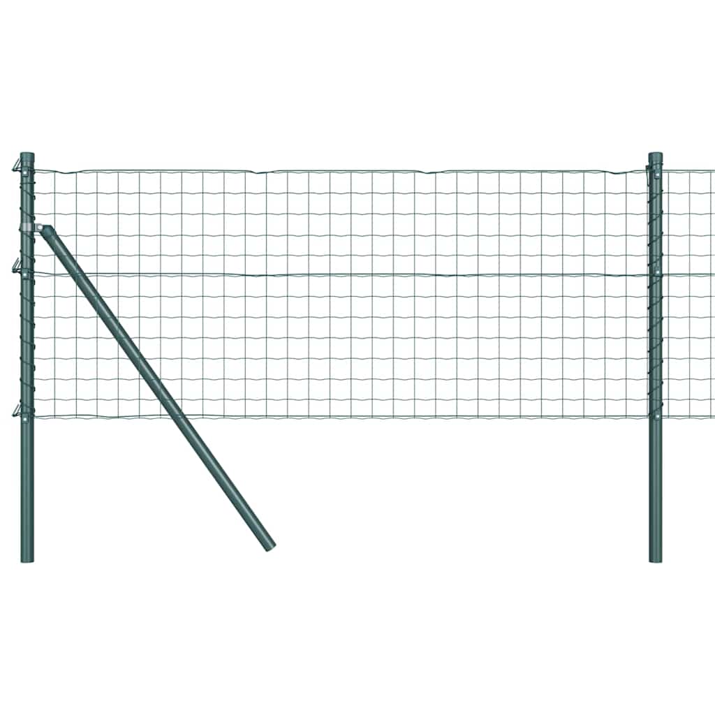 Ograda s postovima Zelena 0,8 x 10 m Čelik i PVC