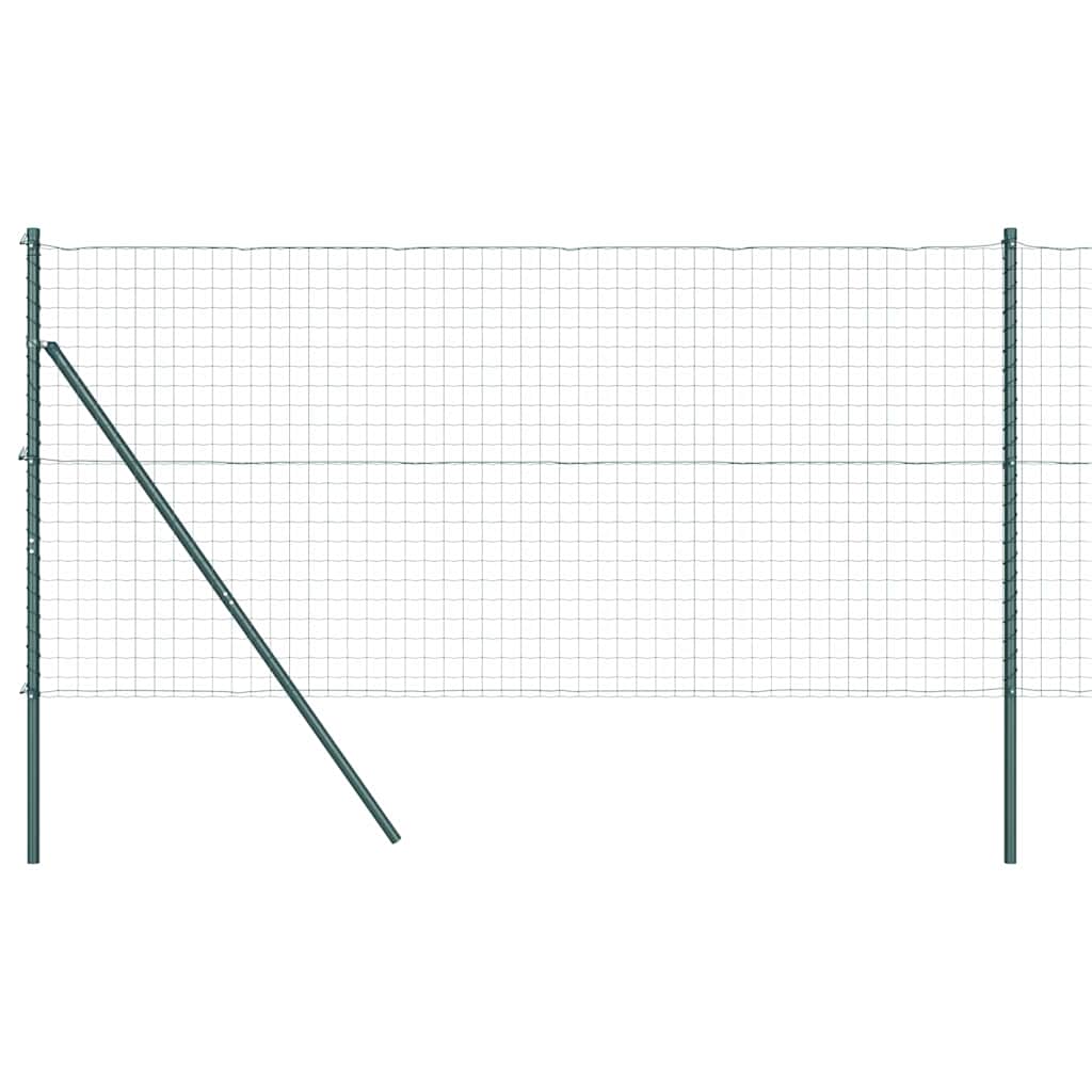 Ograda s postovima Zelena 1,2 x 10 m Čelik i PVC