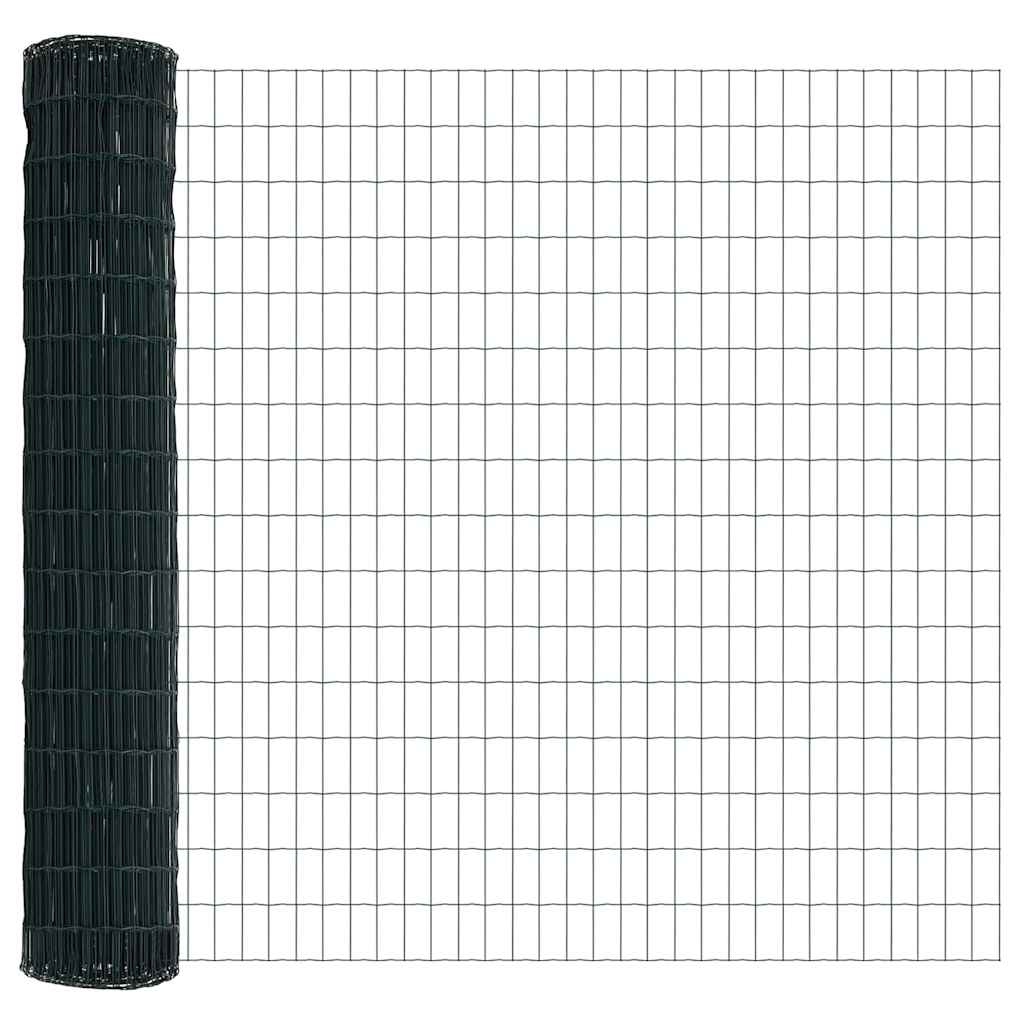 Ograda s postovima Zelena 1,6 x 10 m Čelik i PVC