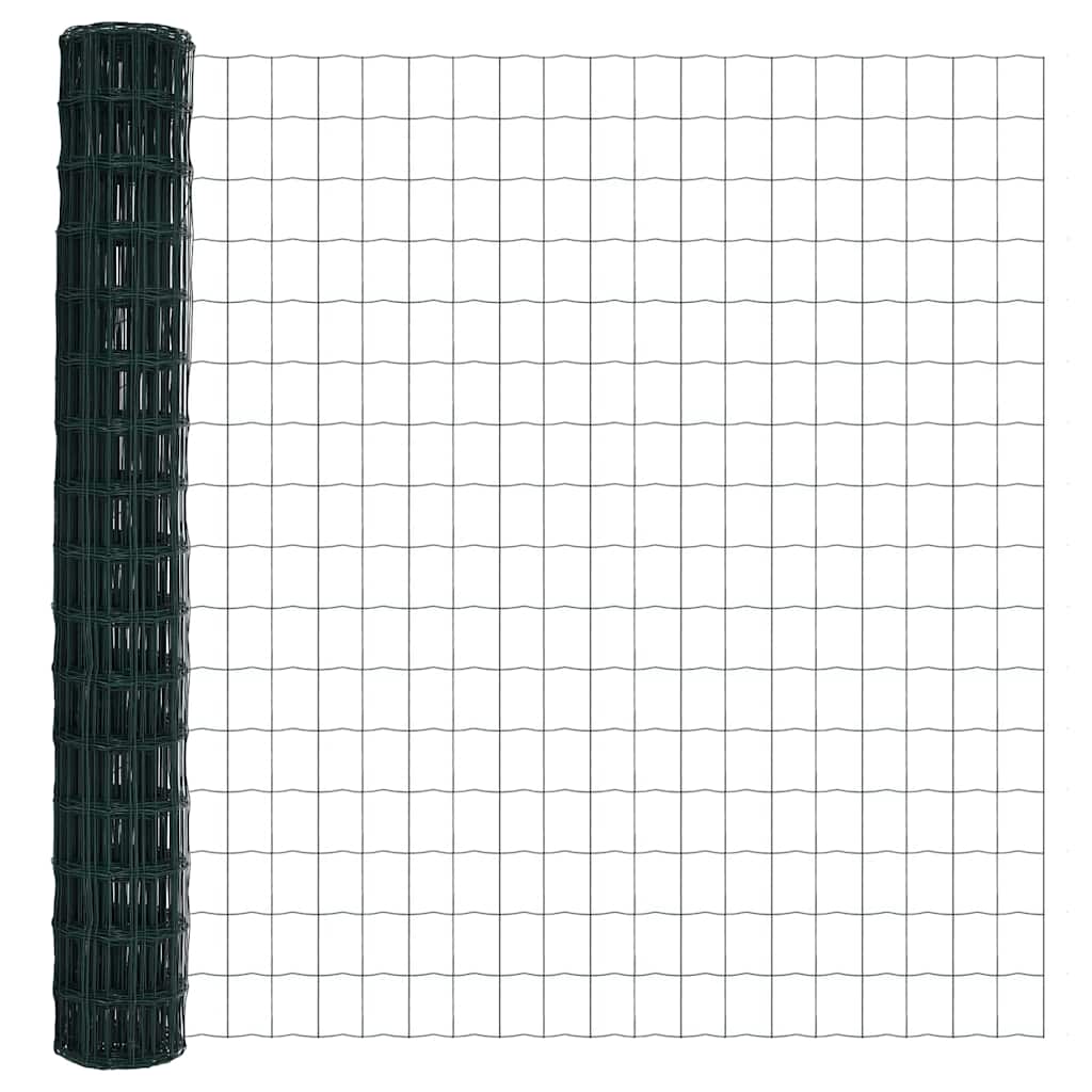 Ograda s postovima Zelena 1,6 x 10 m Čelik i PVC