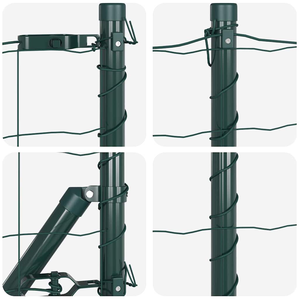 Ograda s postovima Zelena 0,6 x 10 m Čelik i PVC