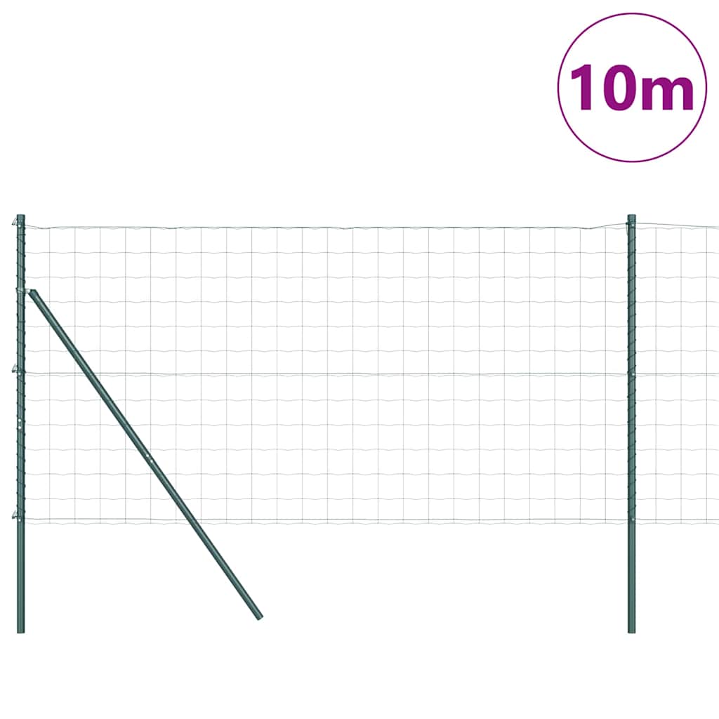 Ograda s postovima Zelena 1,2 x 10 m Čelik