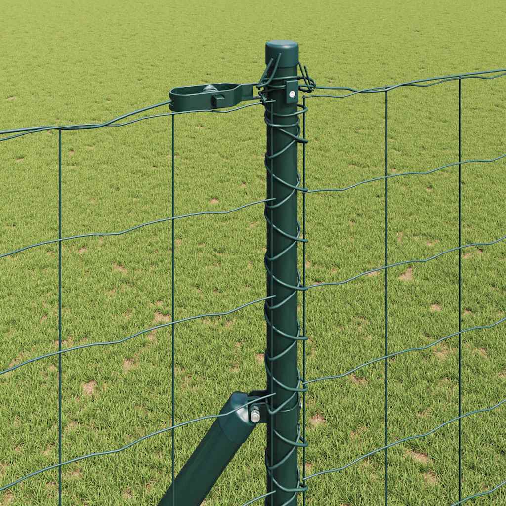 Ograda s postovima Zelena 1,5 x 10 m Čelik