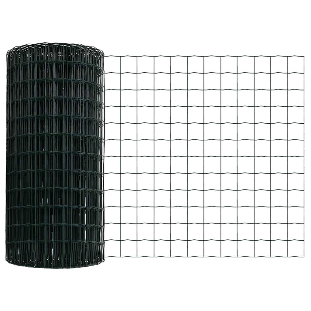 Ograda s postovima Zelena 0,8 x 25 m Čelik i PVC