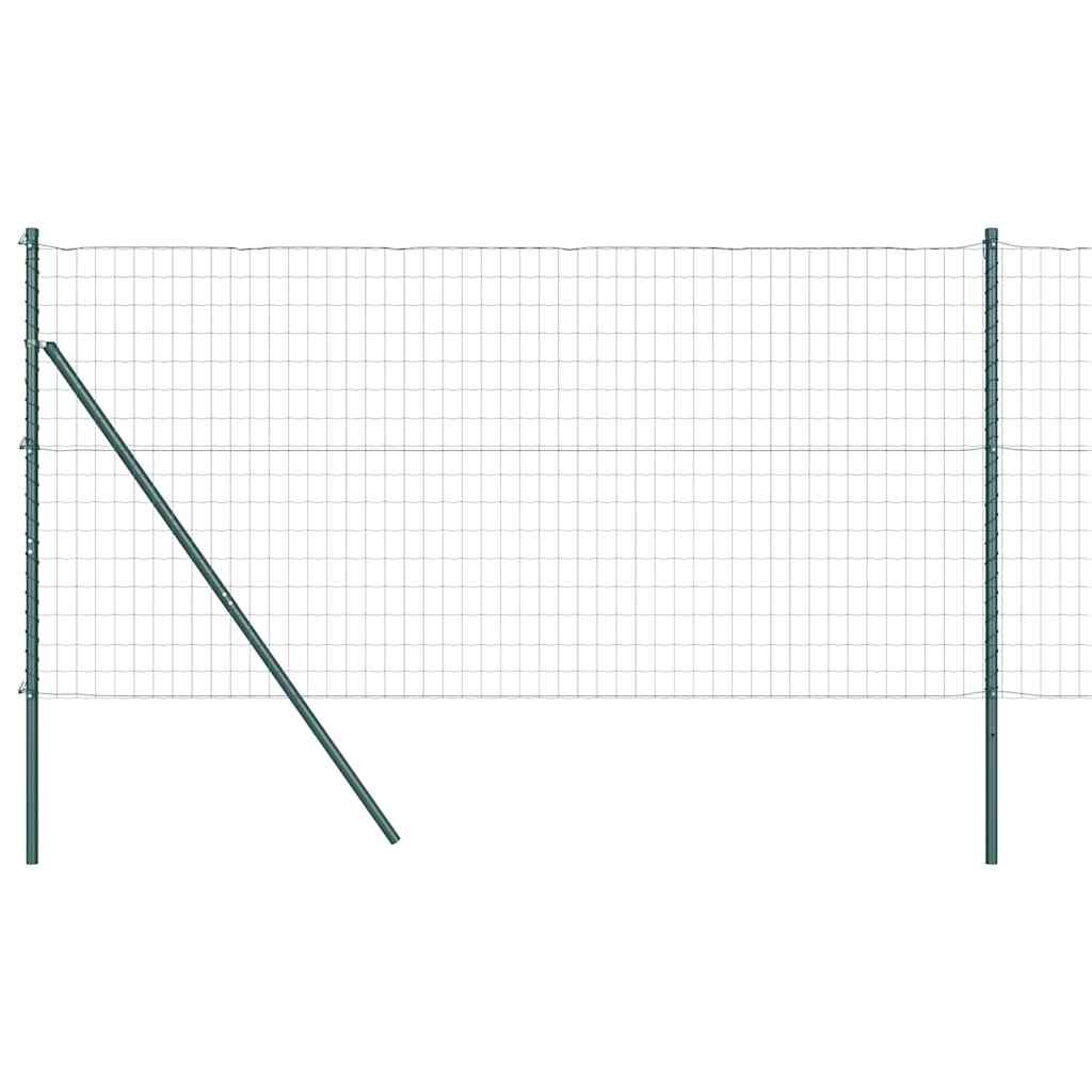 Ograda s postovima Zelena 1 x 25 m Čelik i PVC