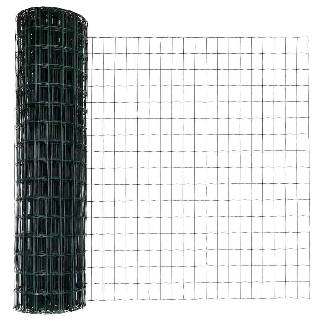 Ograda s postovima Zelena 1,2 x 25 m Čelik i PVC