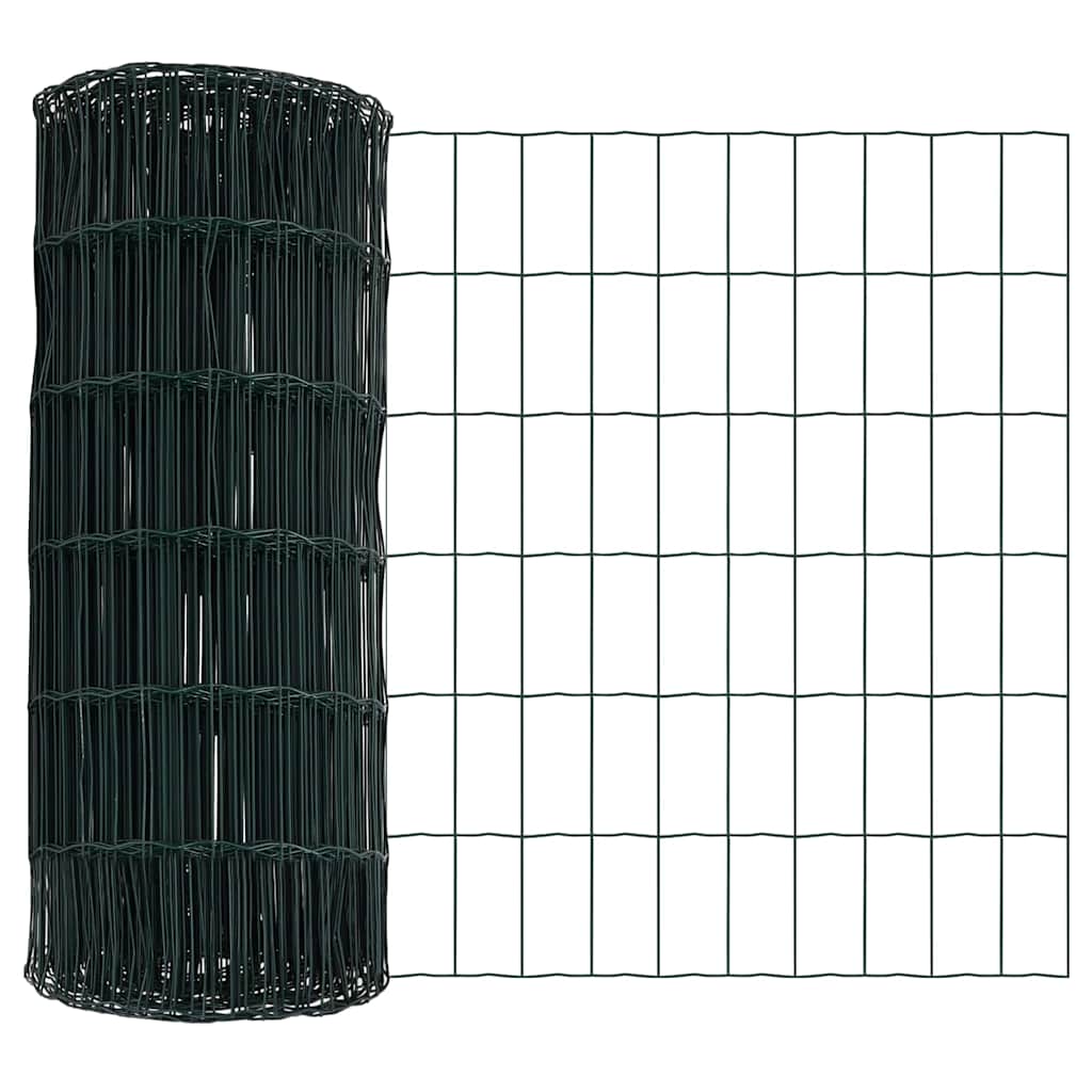 Ograda s postovima Zelena 0,8 x 25 m Čelik i PVC