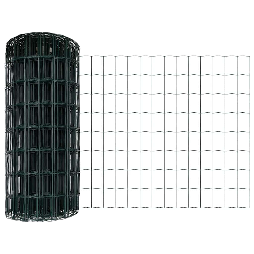 Ograda s postovima Zelena 0,6 x 50 m Čelik i PVC