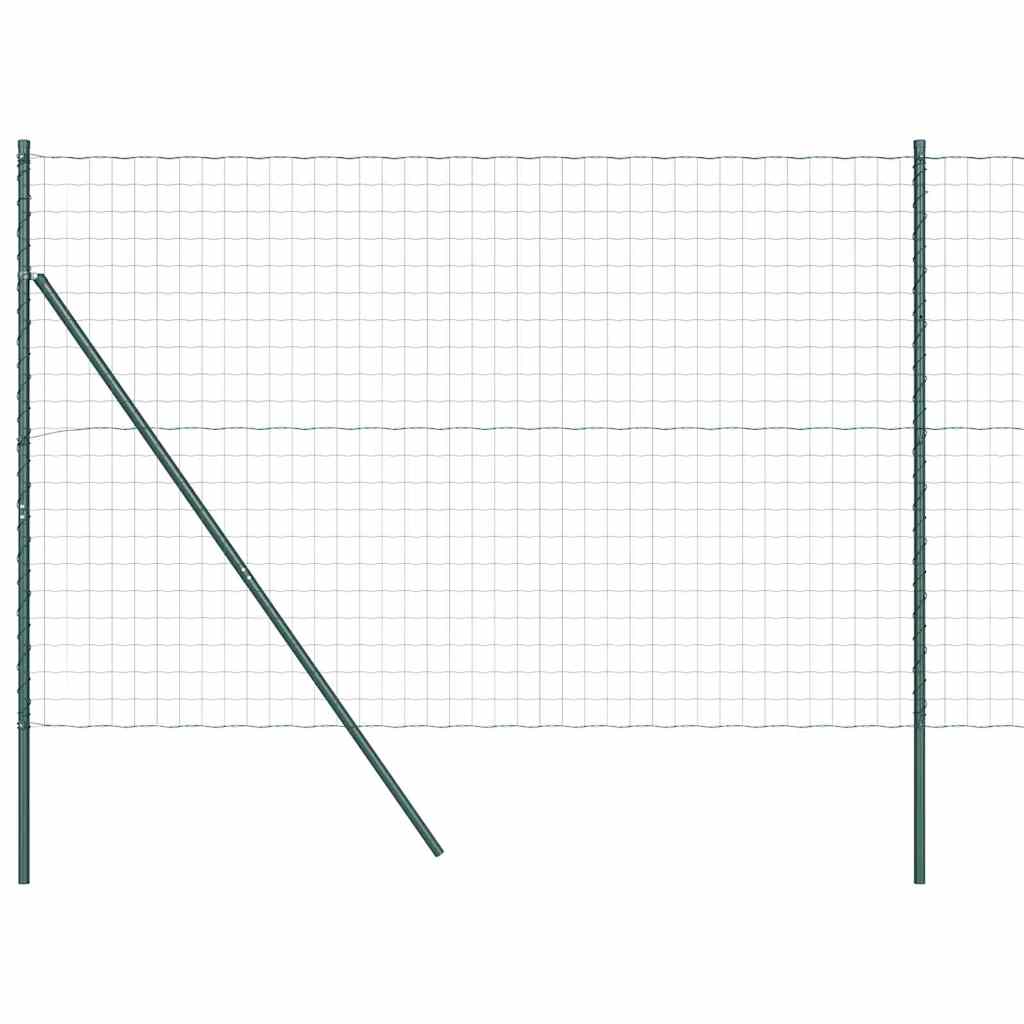 Ograda s postovima Zelena 1,6 x 10 m Čelik i PVC