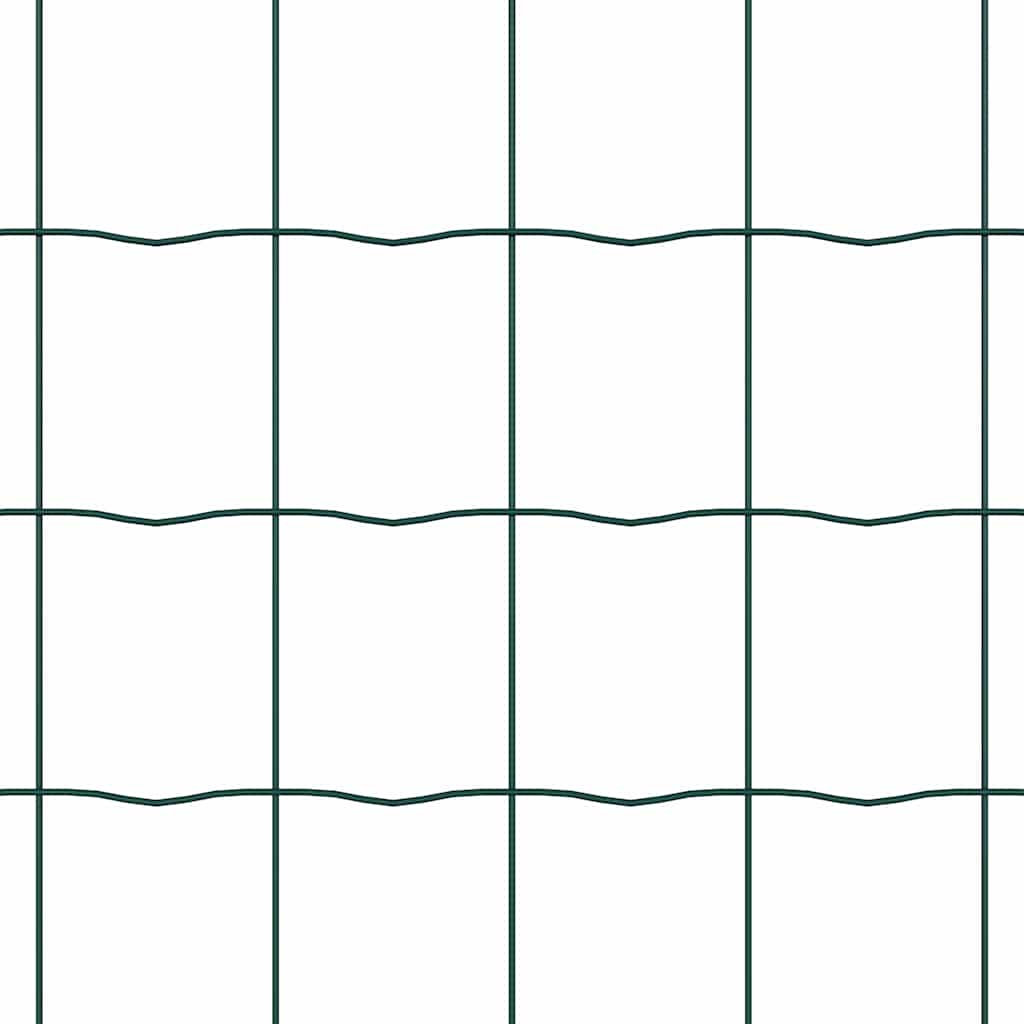Ograda s postovima Zelena 0,4 x 50 m Čelik i PVC