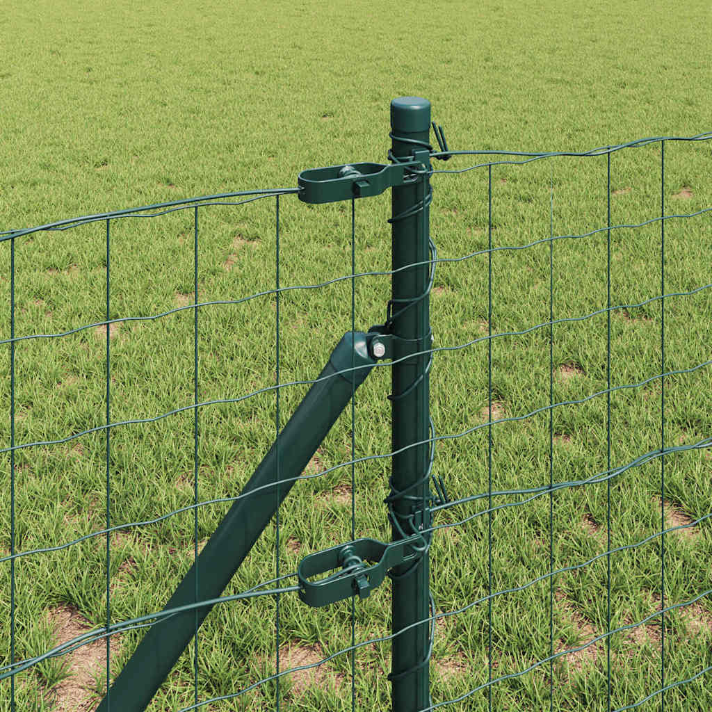 Ograda s postovima Zelena 0,6 x 50 m Čelik i PVC