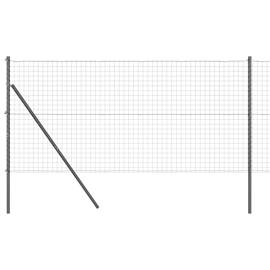 Ograda s postovima Siva 1 x 10 m Čelik i PVC