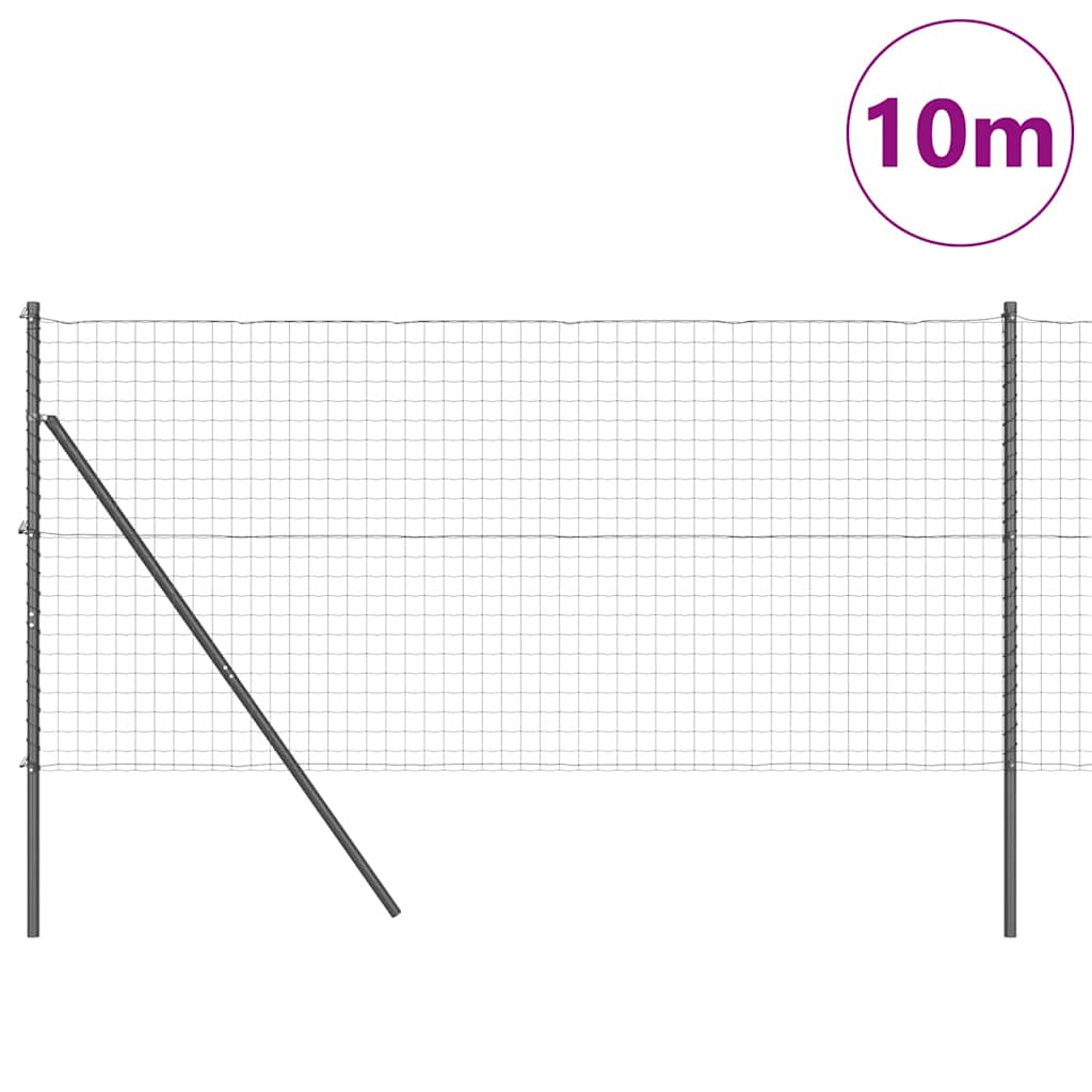 Ograda s postovima Siva 1,2 x 10 m Čelik i PVC