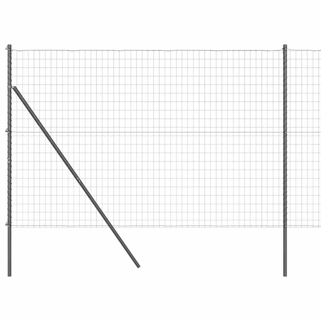 Ograda s postovima Siva 1,5 x 10 m Čelik i PVC