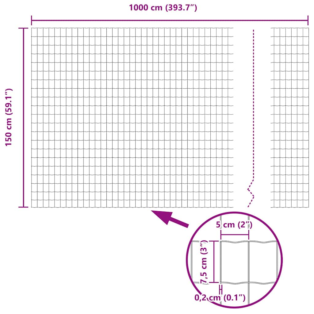 Ograda s postovima Siva 1,5 x 10 m Čelik i PVC
