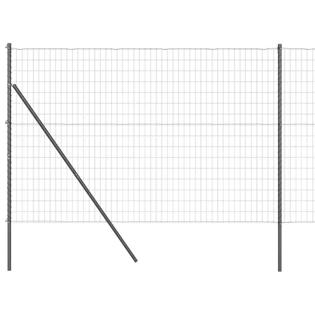 Ograda s postovima Siva 1,6 x 10 m Čelik i PVC