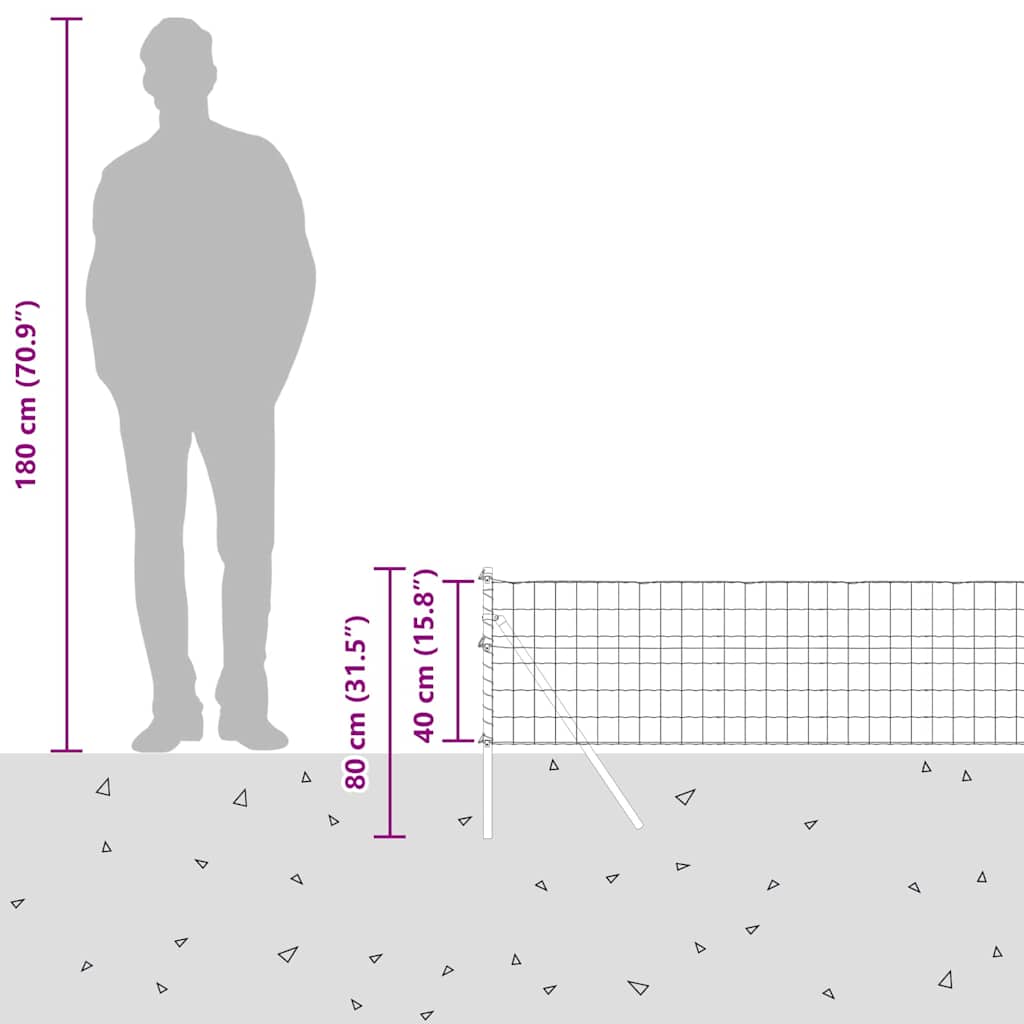 Euro Ograđivanje Ukop 10 x 0,4 m Čelik premazan PVC-om Siva