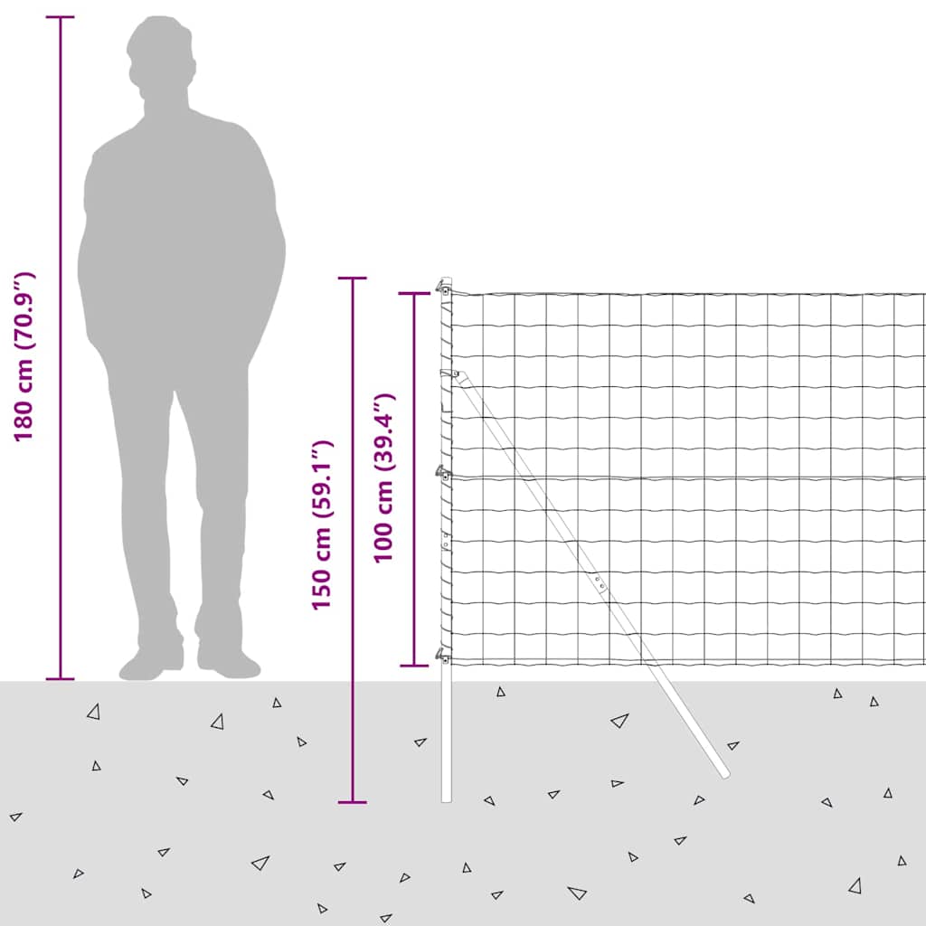 Ograda s postovima Siva 1 x 10 m Čelik