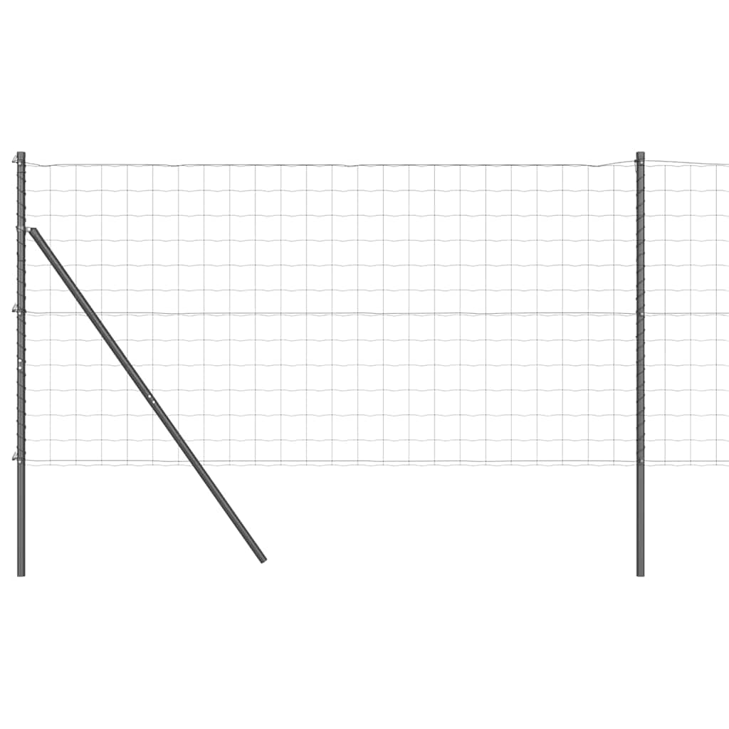 Ograda s postovima Siva 1,4 x 10 m Čelik i PVC