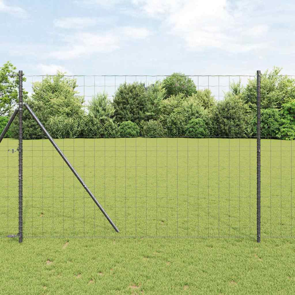 Euro Ograđivanje Ukop 10 x 1,6 m Čelik premazan PVC-om Siva