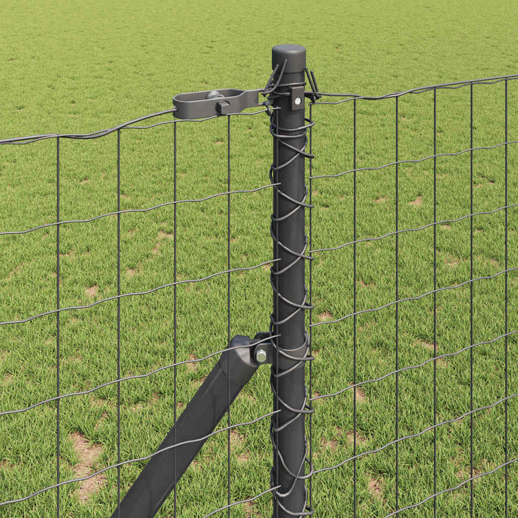 Ograda s postovima Siva 1 x 25 m Čelik i PVC