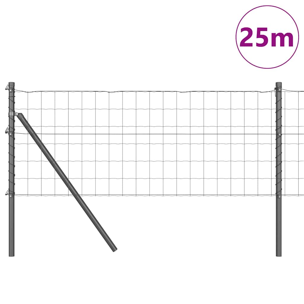 Euro Ograđivanje Ukop 25 x 0,4 m Čelik premazan PVC-om Siva