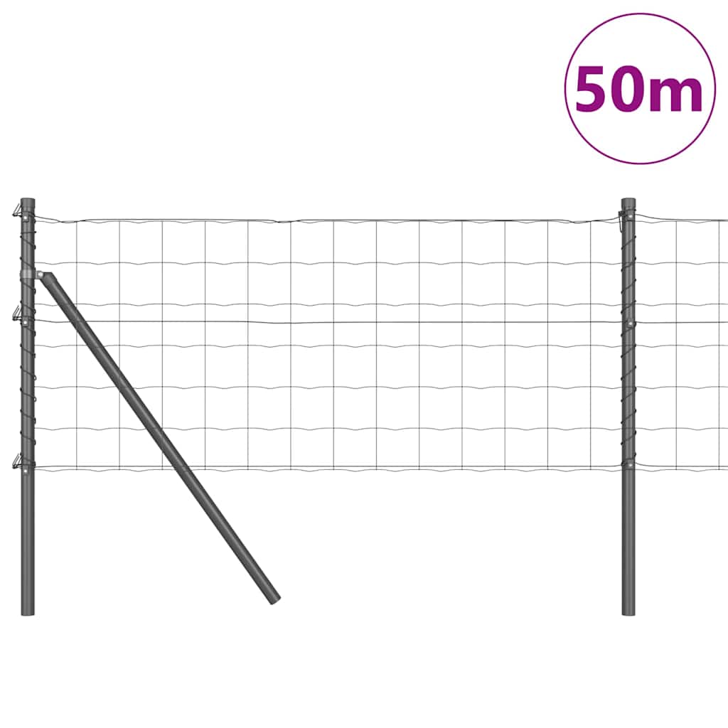 Euro Ograđivanje Ukop 50 x 0,4 m Čelik premazan PVC-om Siva