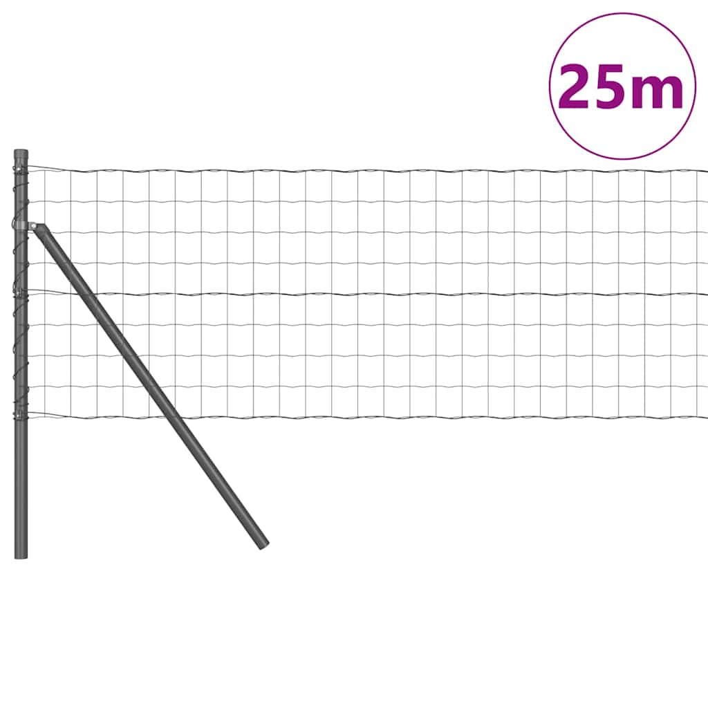 Euro Ograđivanje Ukop 25 x 0,6 m Čelik premazan PVC-om Siva