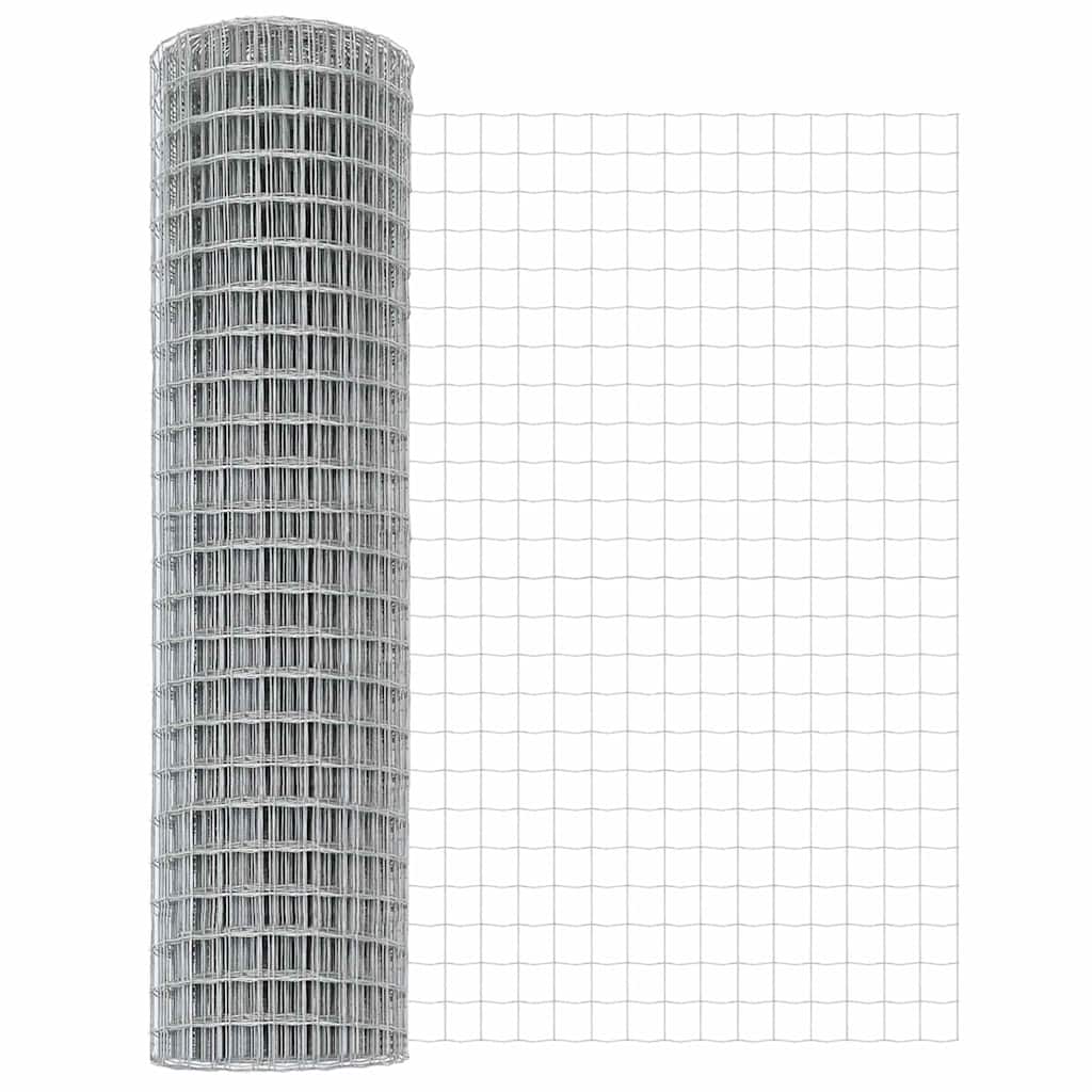 Ograda s postovima Srebrno 1,2 x 10 m Čelik i PVC