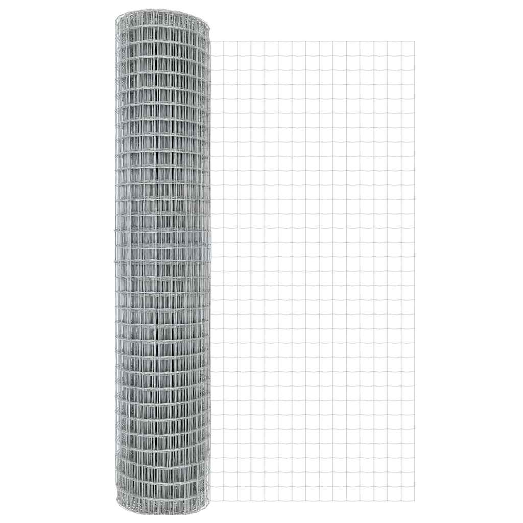 Ograda s postovima Srebrno 1,5 x 10 m Čelik i PVC
