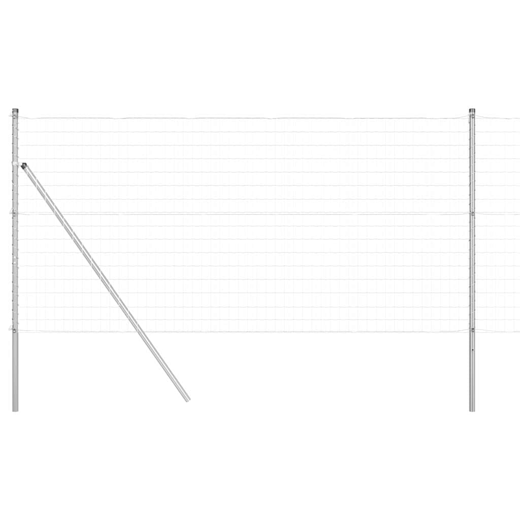 Ograda s postovima Srebrno 1,2 x 10 m Čelik i PVC