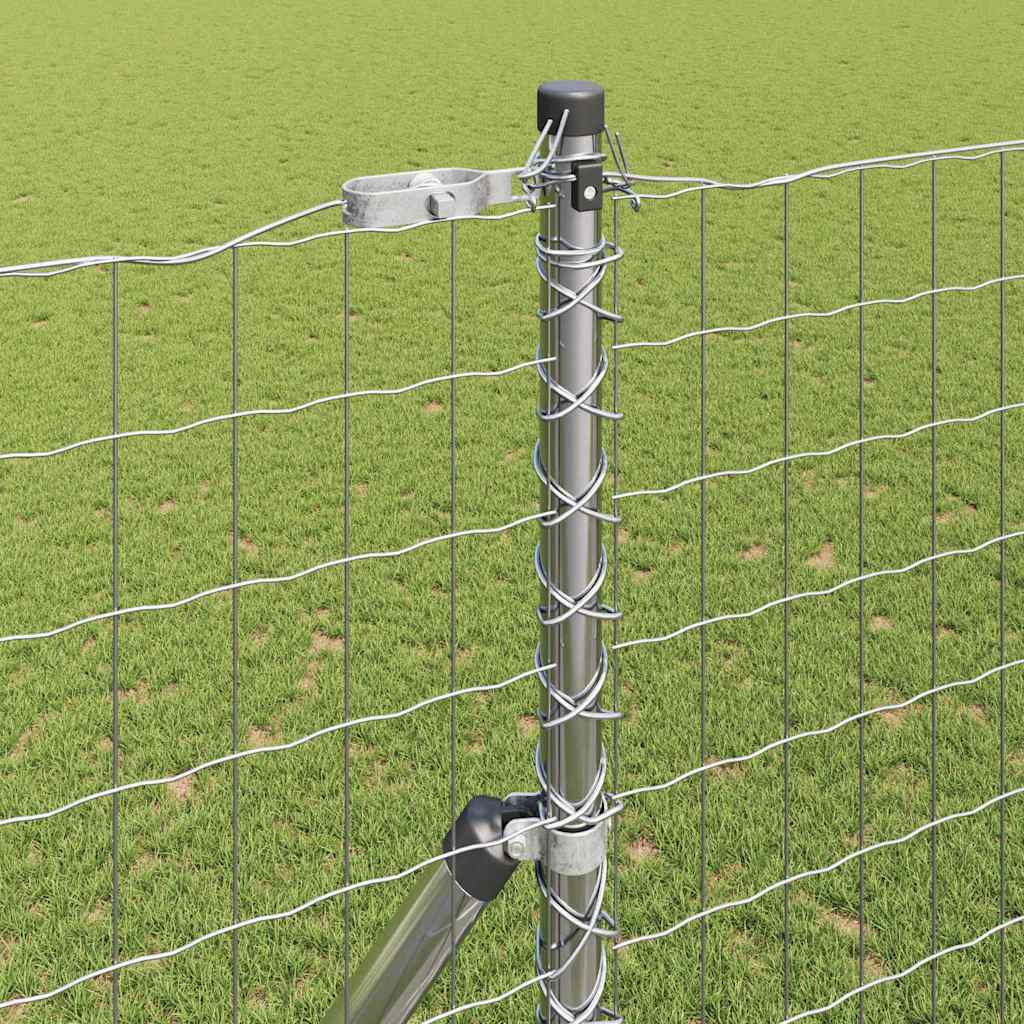 Ograda s postovima Srebrno 1,6 x 10 m Čelik i PVC