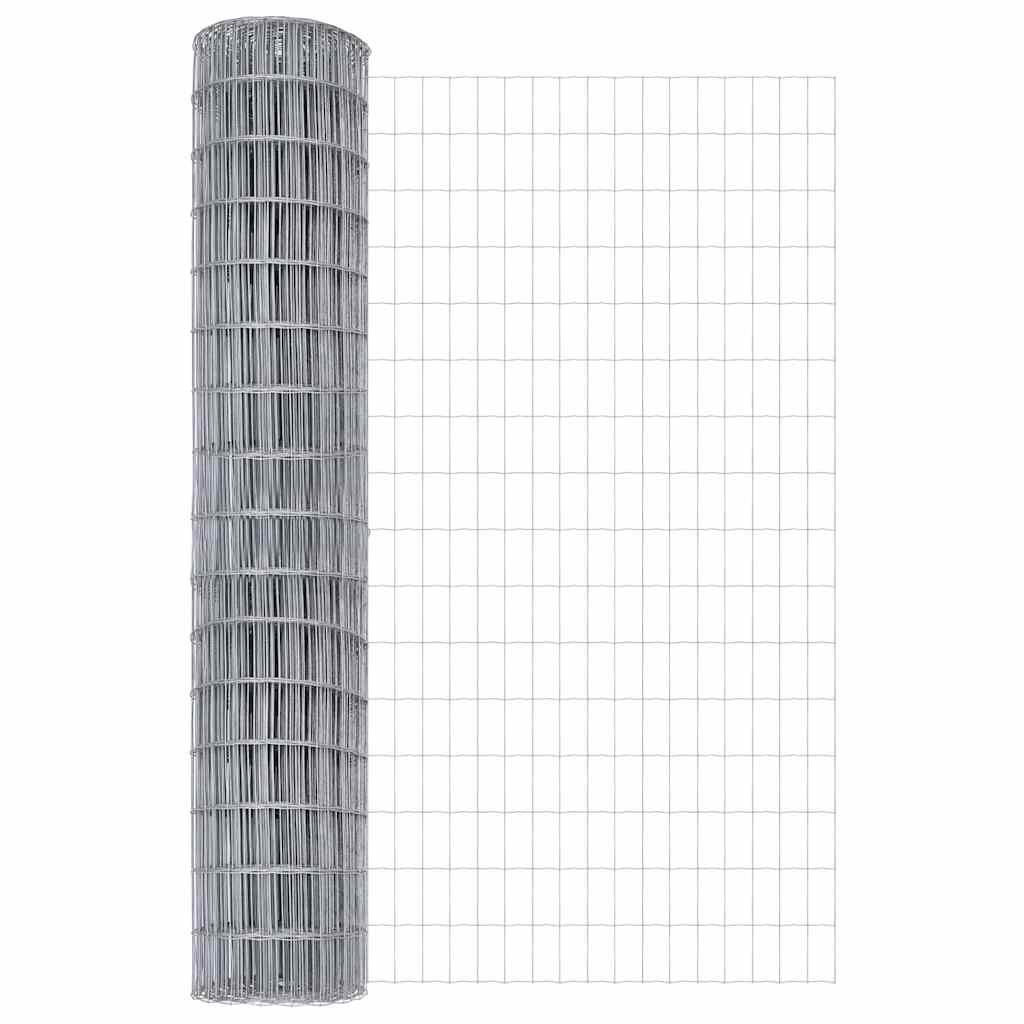 Ograda s postovima Srebrno 1,6 x 10 m Čelik i PVC