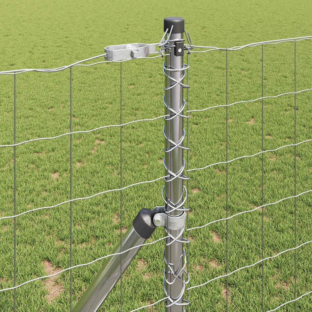 Ograda s postovima Srebrno 1 x 10 m Čelik i PVC