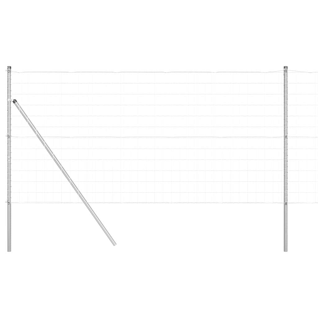 Ograda s postovima Srebrno 1,4 x 10 m Čelik i PVC