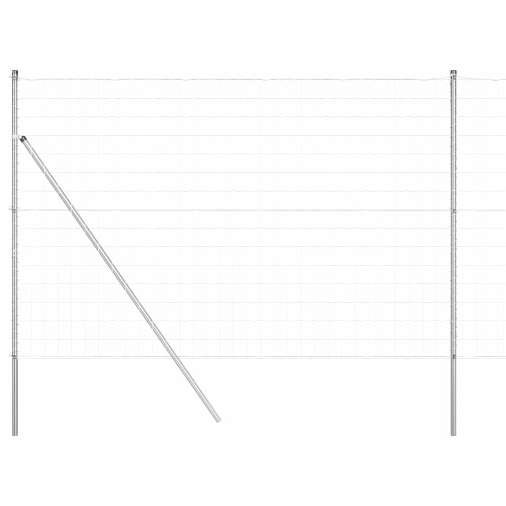 Ograda s postovima Srebrno 1,6 x 10 m Čelik i PVC