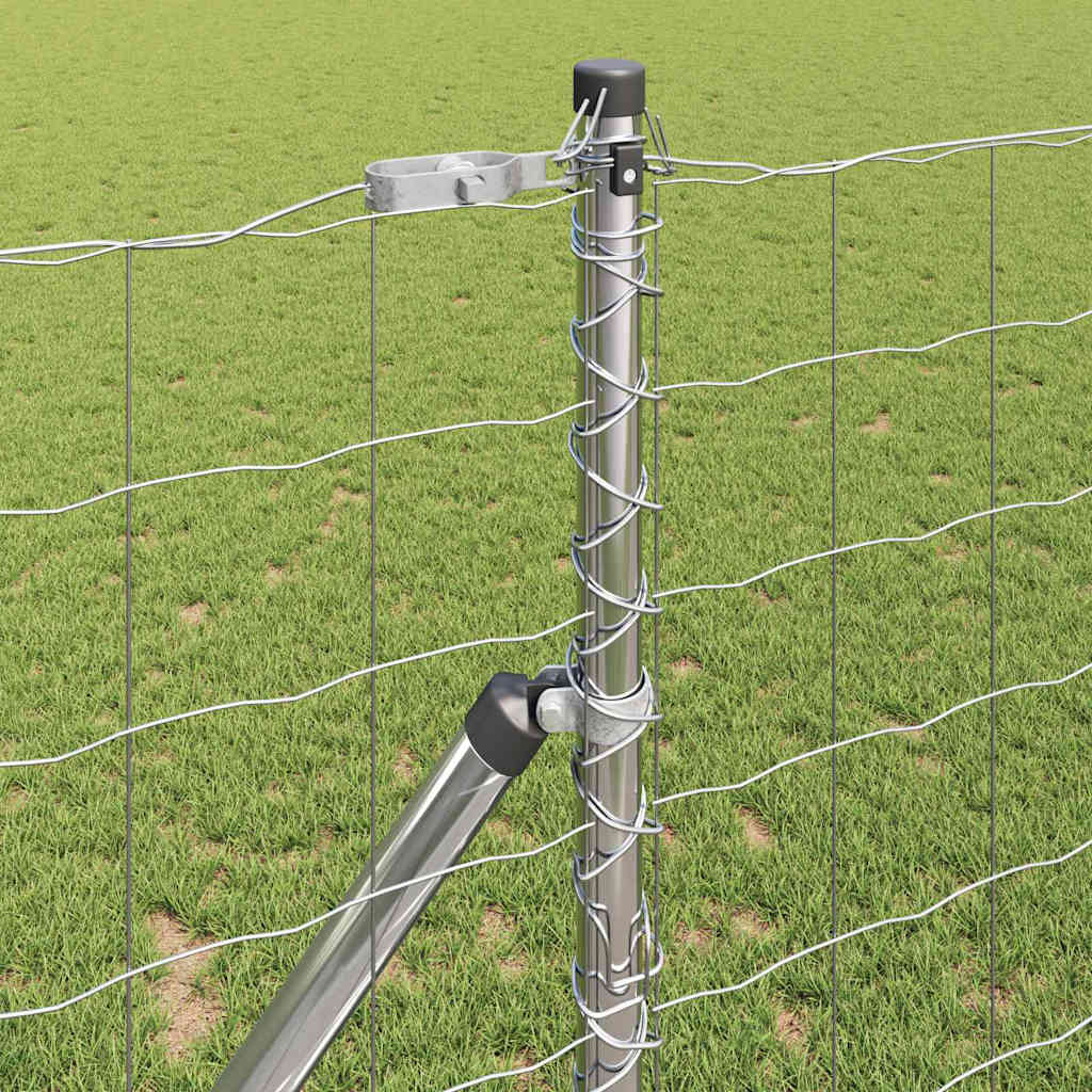 Vanjska Euro ograda za fiksiranje u tlo 10 x 1,4 m Srebrna