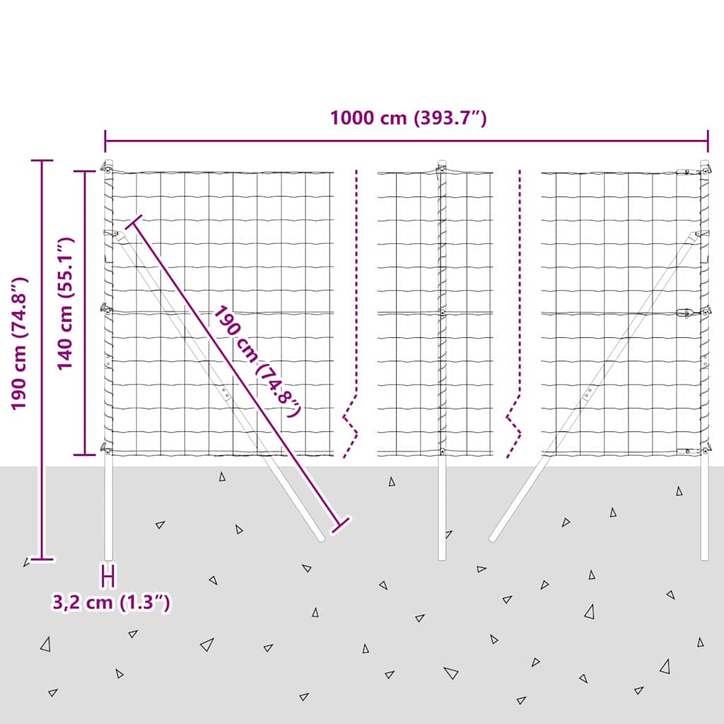 Temeljna zavarena žičana ograda 10 x 1,4 m (Š x V)