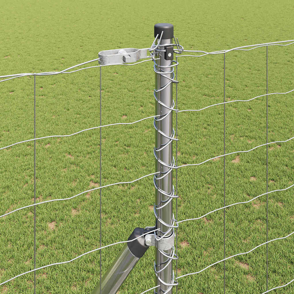 Ograda s postovima Srebrno 1,6 x 10 m Čelik i PVC