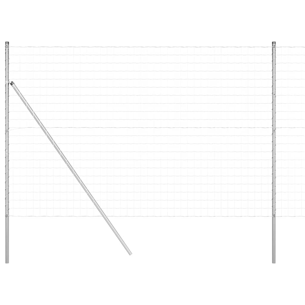 Ograda s postovima Srebrno 1,5 x 10 m Čelik i PVC