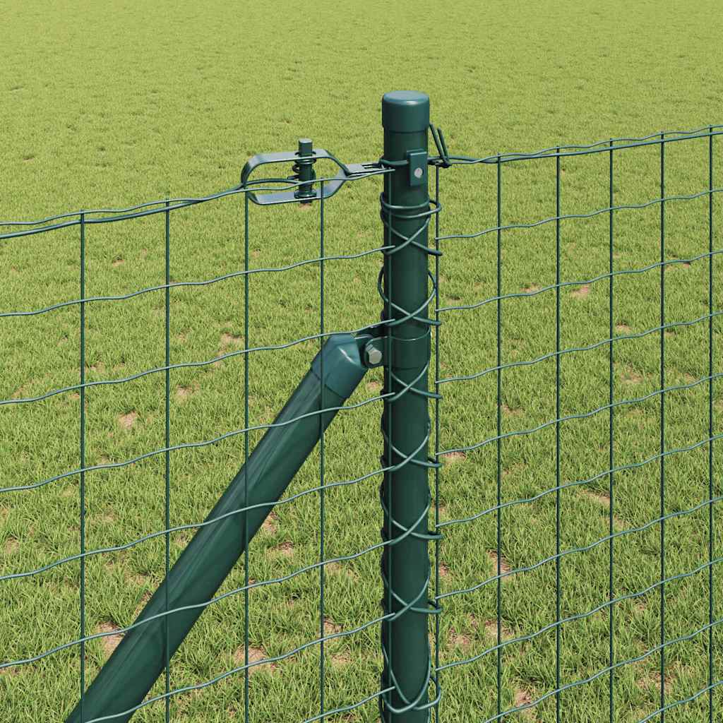 Ograda s postovima Zelena 1 x 10 m Čelik i PVC