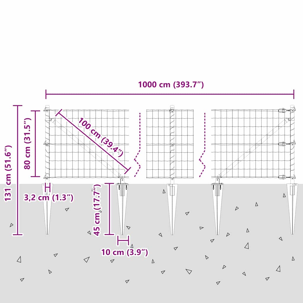 Euro ograda s špicama 10 x 0,8 m Čelik premazan PVC-om Zelena