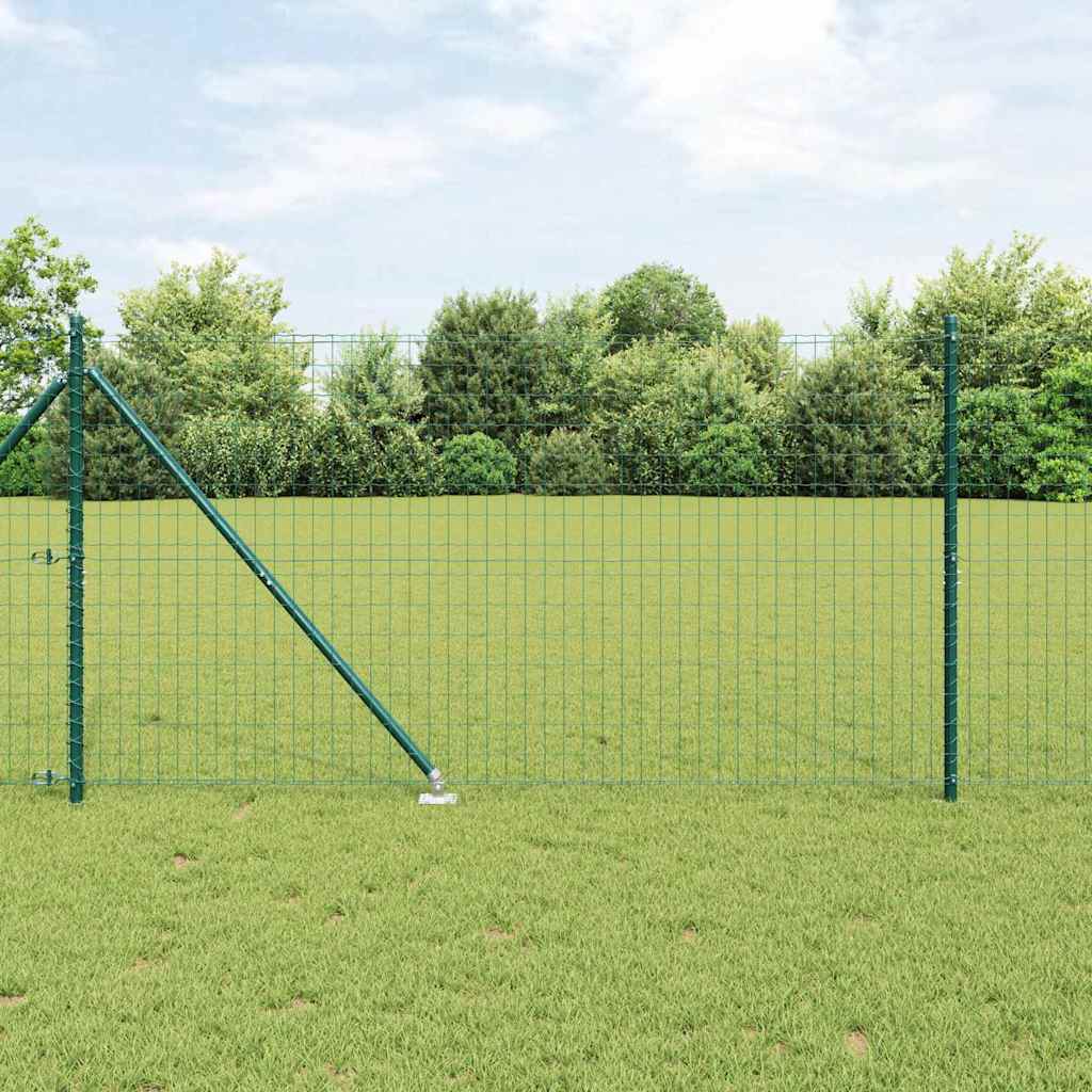 Ograda s postovima Zelena 1,2 x 10 m Čelik i PVC