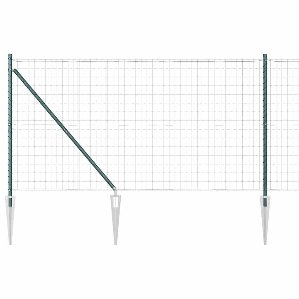 Ograda s postovima Zelena 1,2 x 10 m Čelik i PVC
