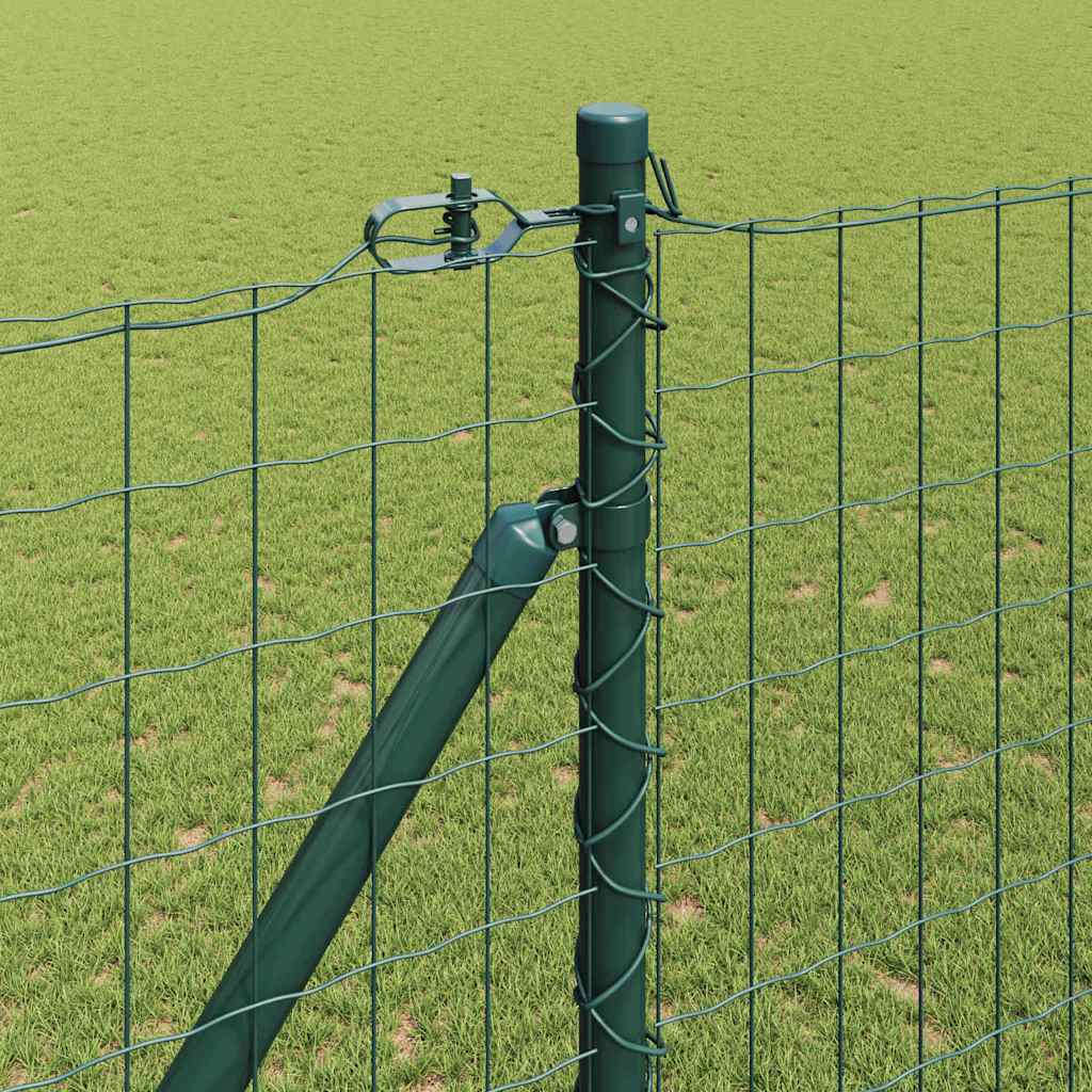 Ograda s postovima Zelena 1,5 x 10 m Čelik i PVC