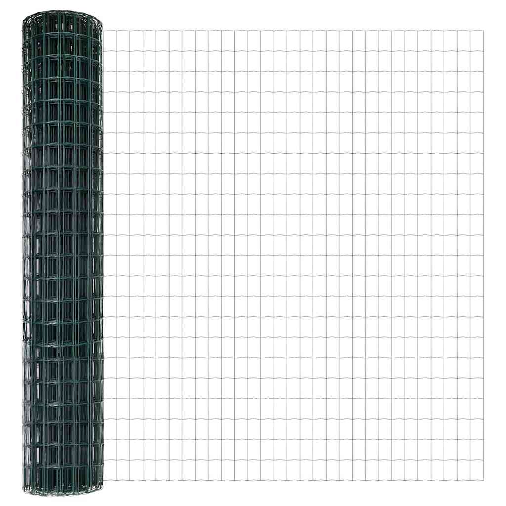 Ograda s postovima Zelena 1,6 x 10 m Čelik i PVC