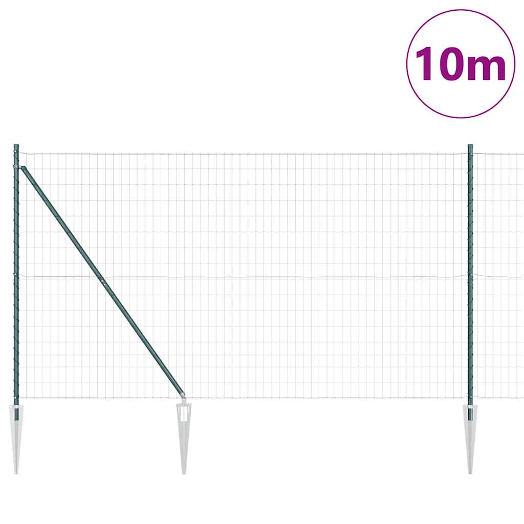 Euro ograda s špicama 10 x 1,6 m Čelik premazan PVC-om Zelena