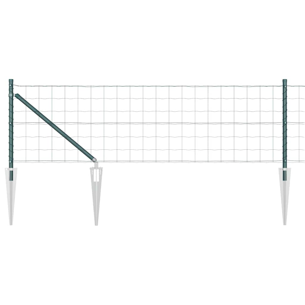 Ograda s postovima Zelena 0,4 x 10 m Čelik i PVC